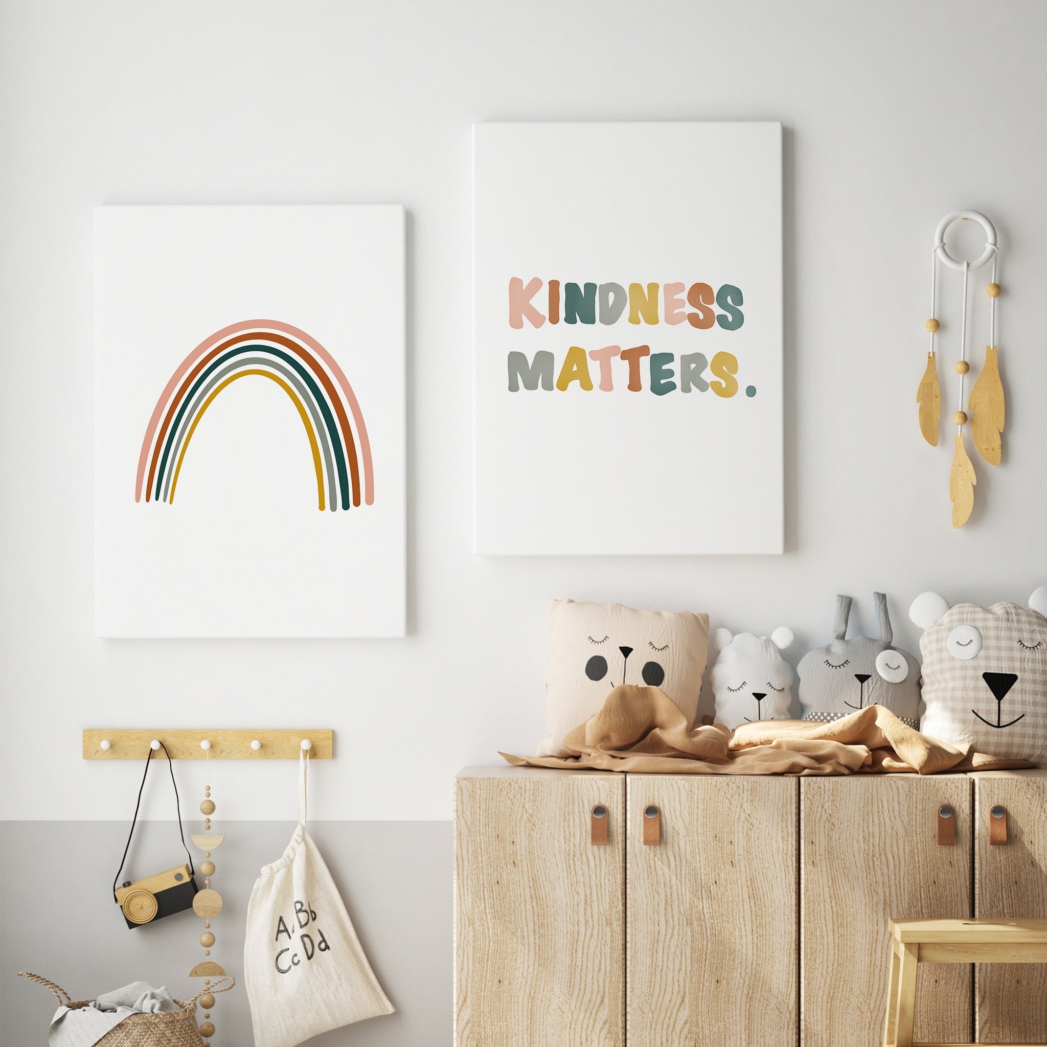 Retro Girls Kindness Matters Art Print