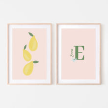 Personalized Leafy Lemons Art Prints