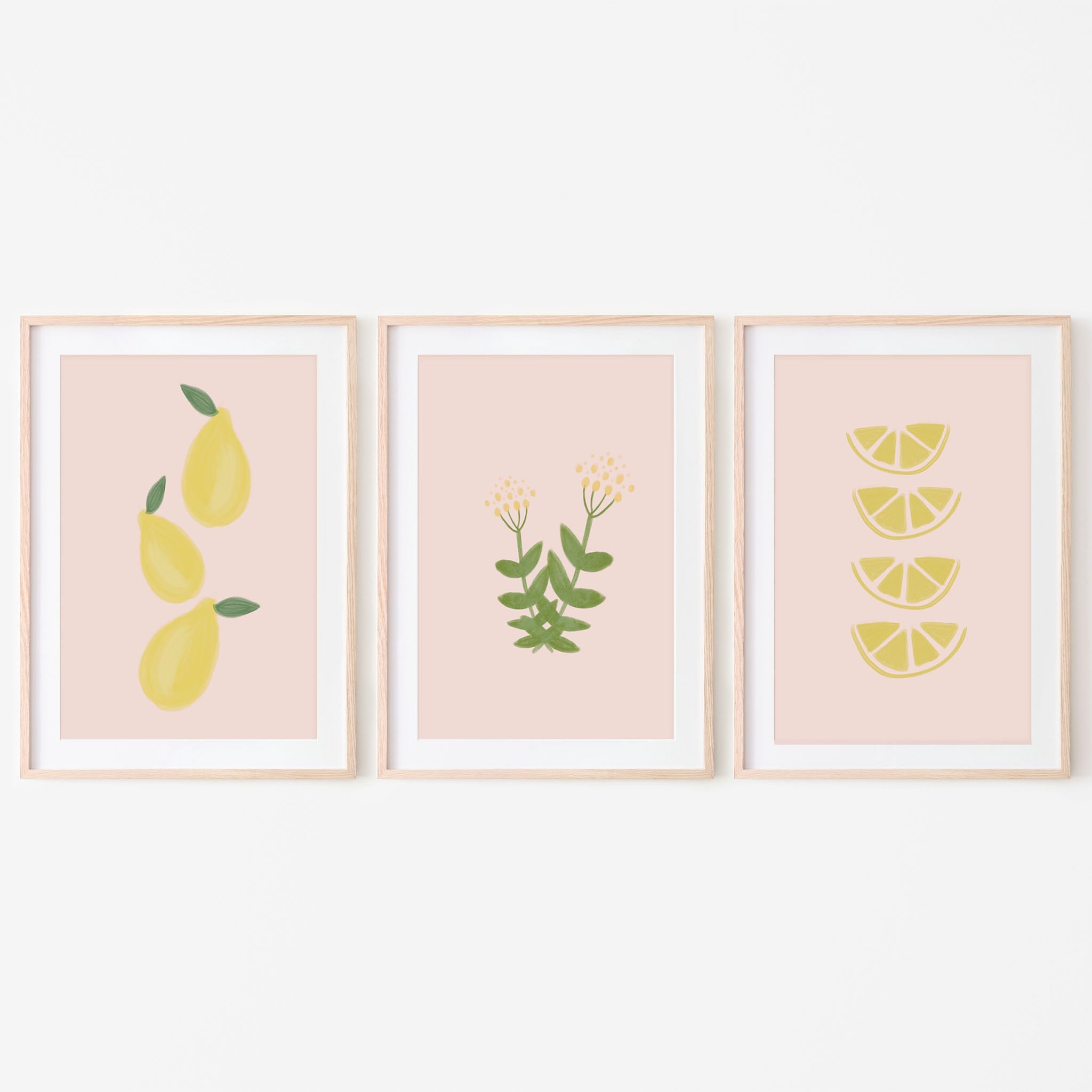 Leafy Lemon Blooms Print Bundle