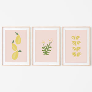Leafy Lemon Blooms Print Bundle