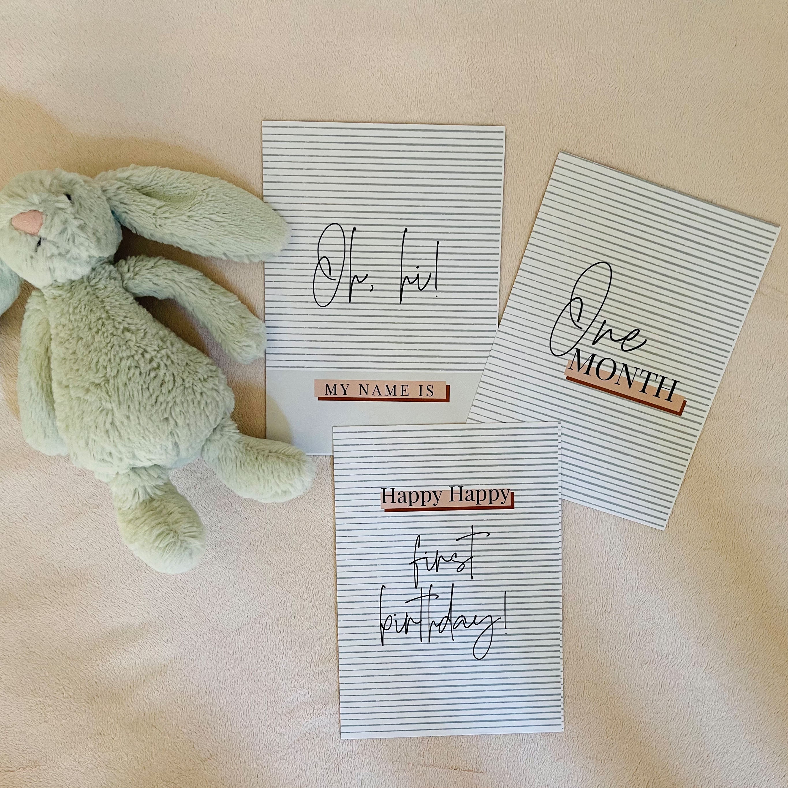 Navy Pinstripes Milestone Cards