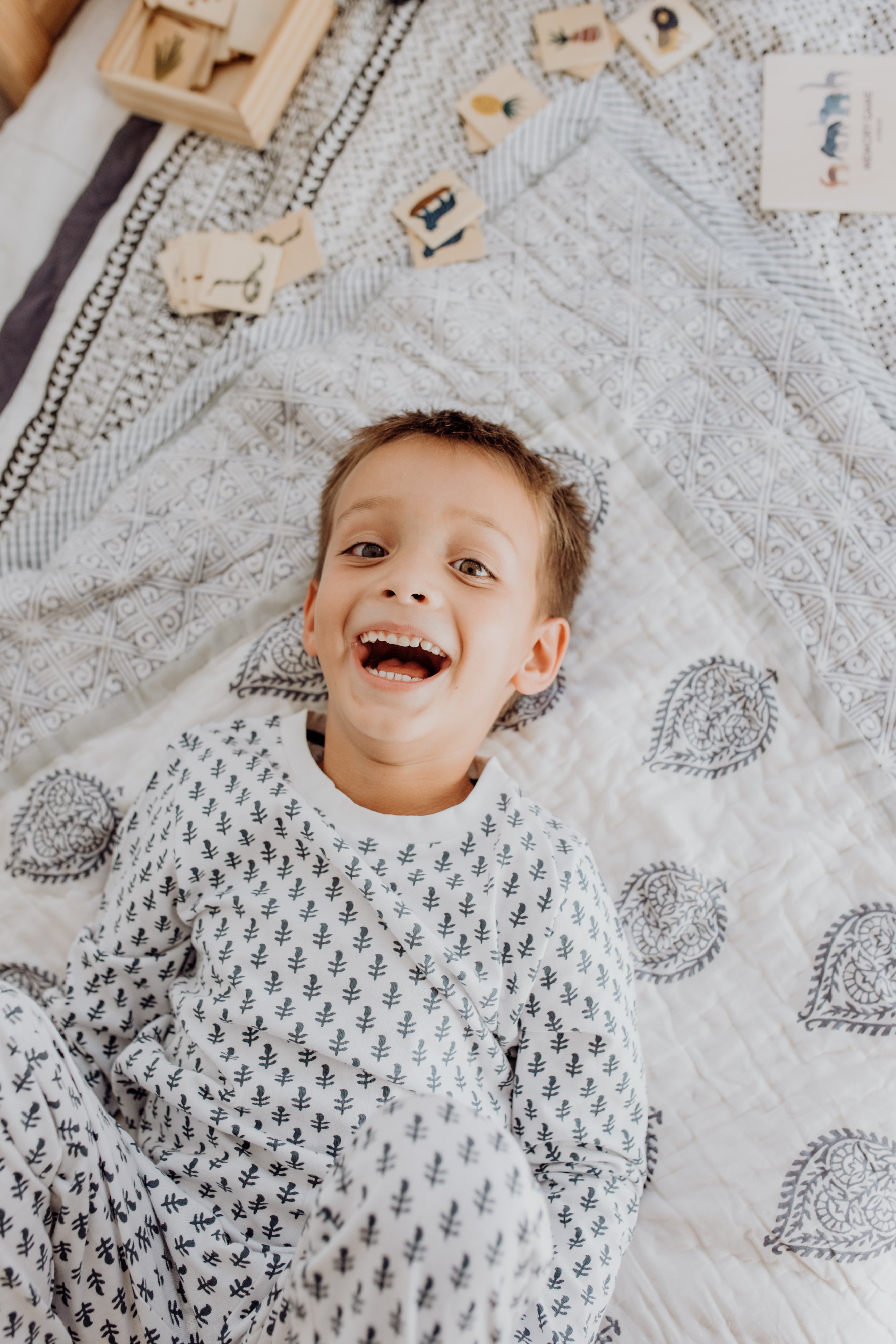 Fort Blue Organic Cotton Knit Wearable Toddler & Big Kid Pj Set