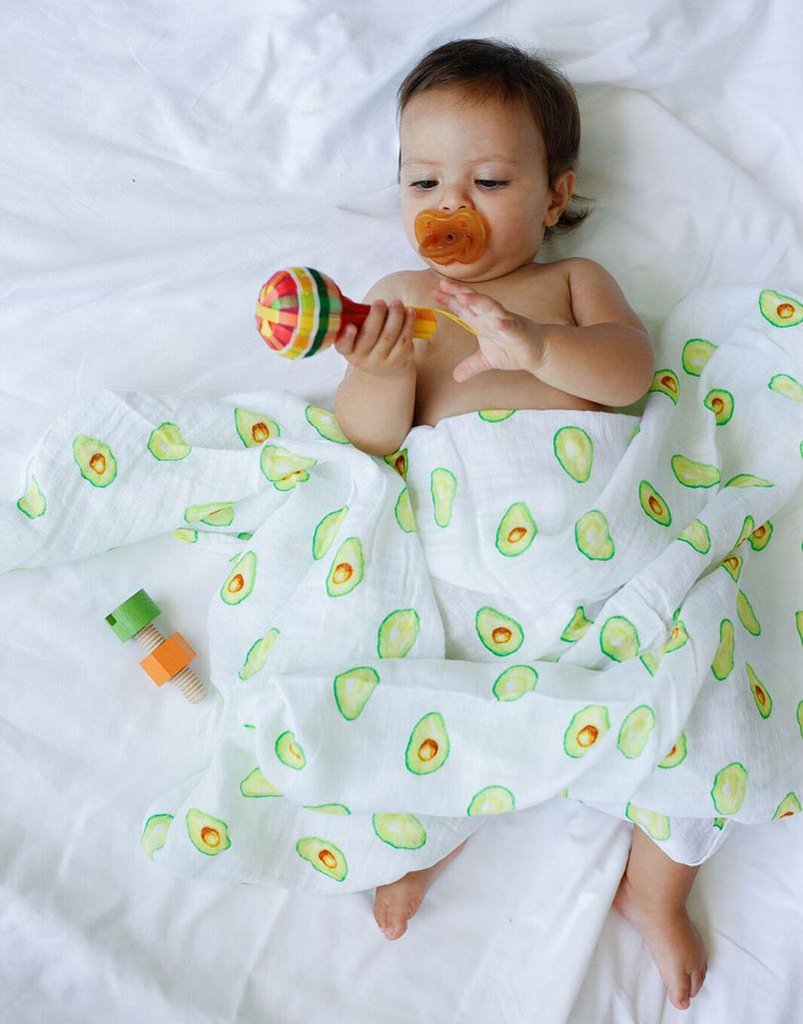 Organic Swaddle Set Avocado Green Stripe