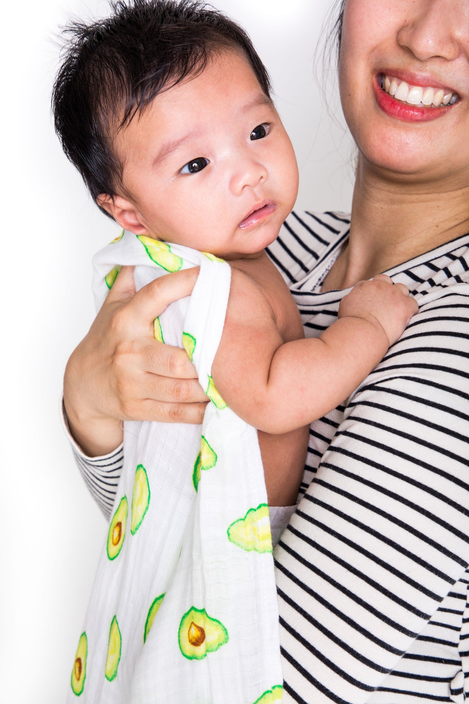 Organic Swaddle Set Avocado Green Stripe