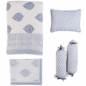 Handcrafted Muslin Bag & Baby Shower Bedding Gift Set