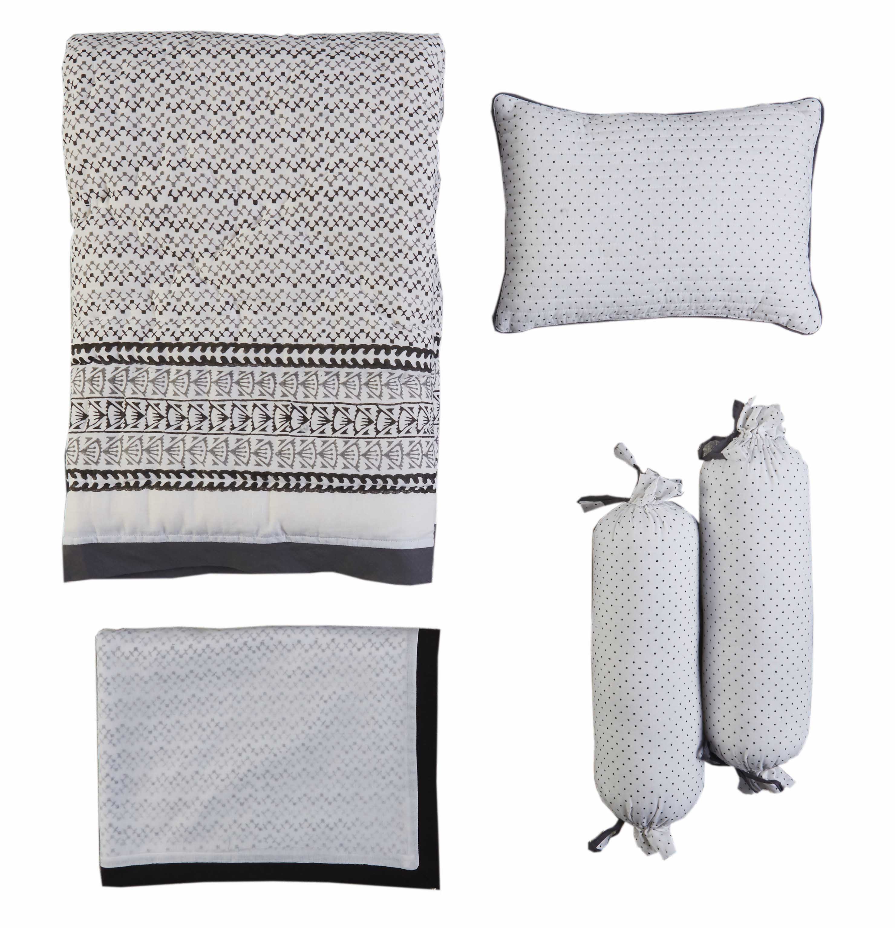 Handcrafted Muslin Bag & Baby Shower Bedding Gift Set