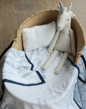 Kyoto Blue Natural Breathable Cotton Dohar Baby Blanket