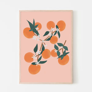 Orange Blooms Art Print | Pretty Peach