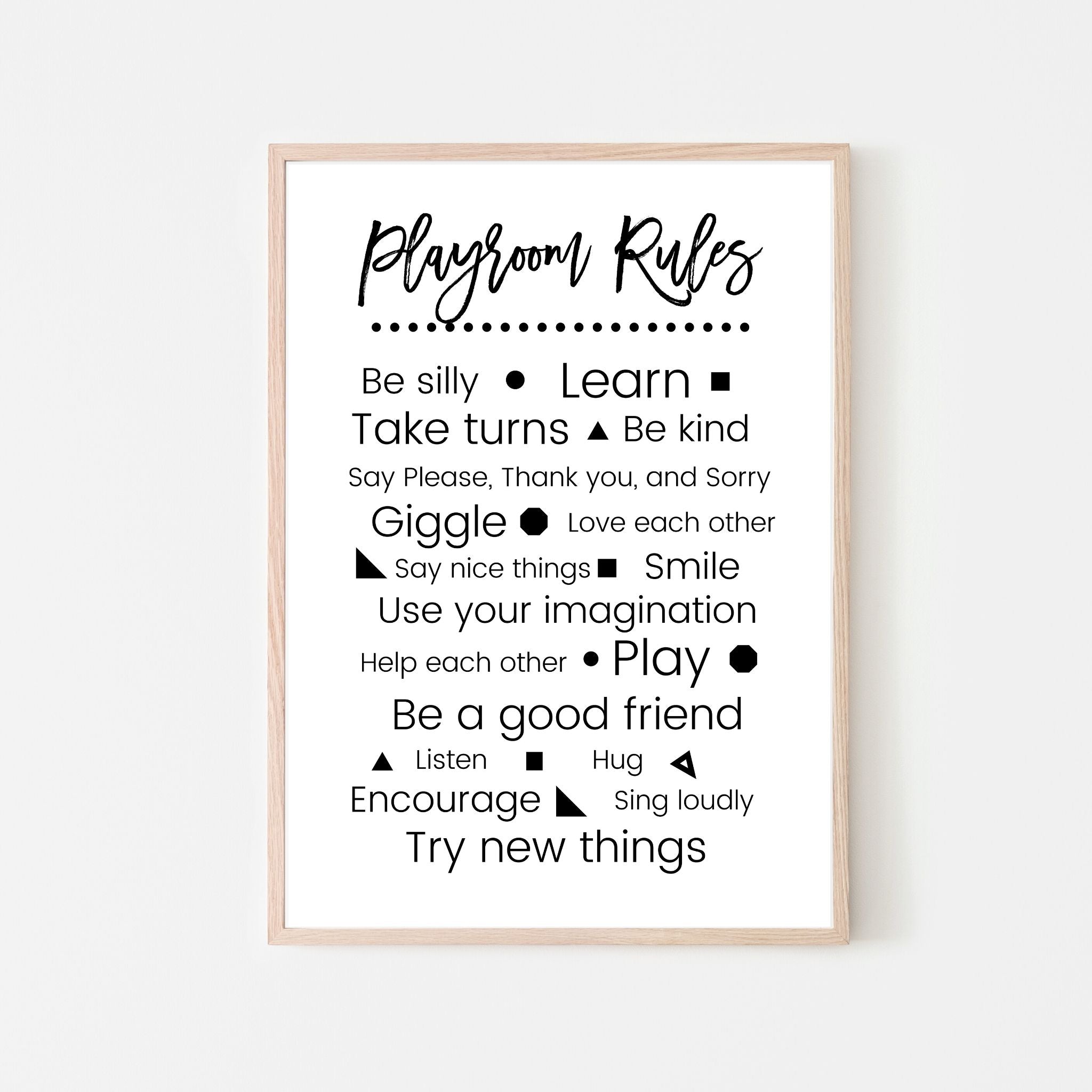 Playroom Rules Sign