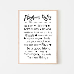 Playroom Rules Sign
