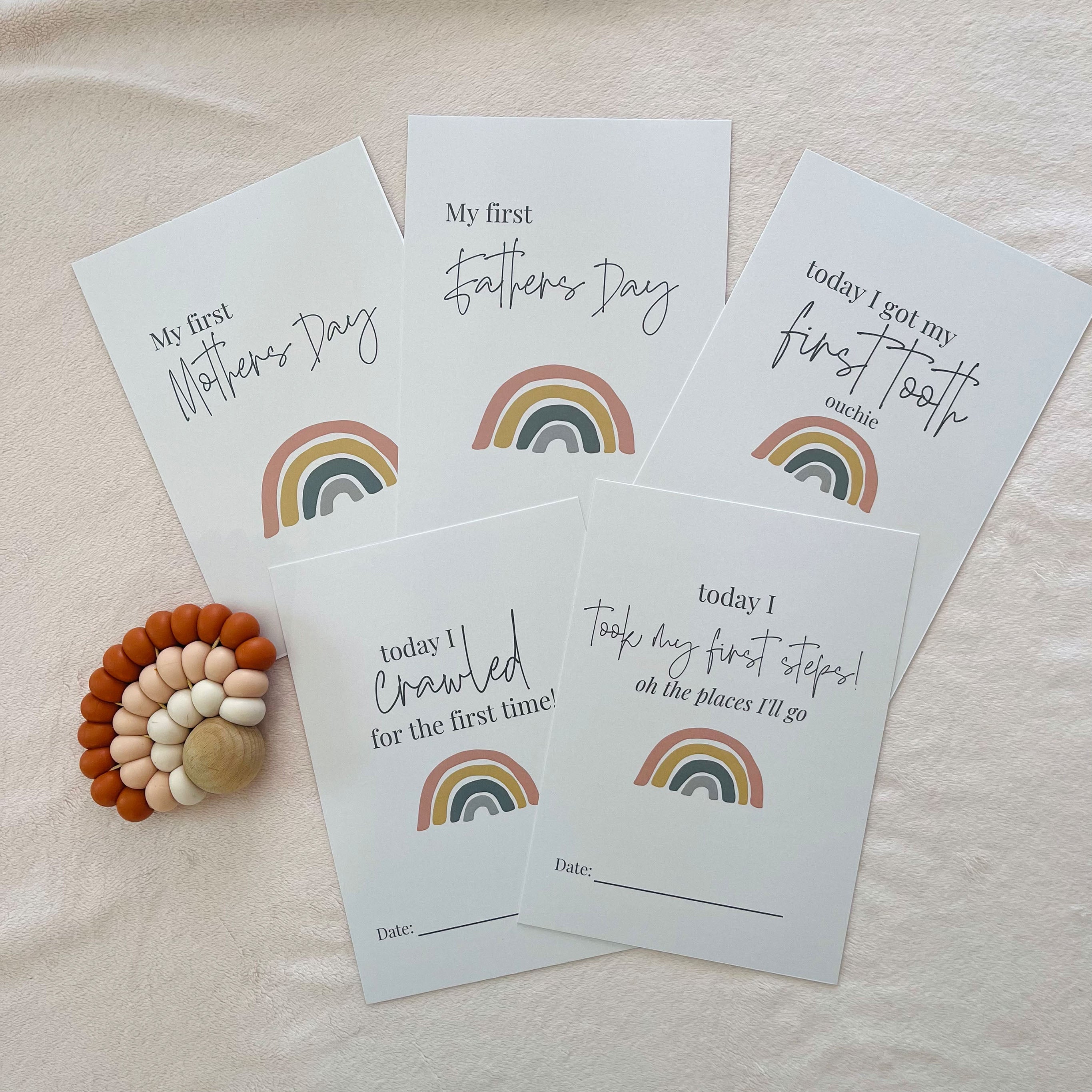Muted Rainbow Milestone Cards