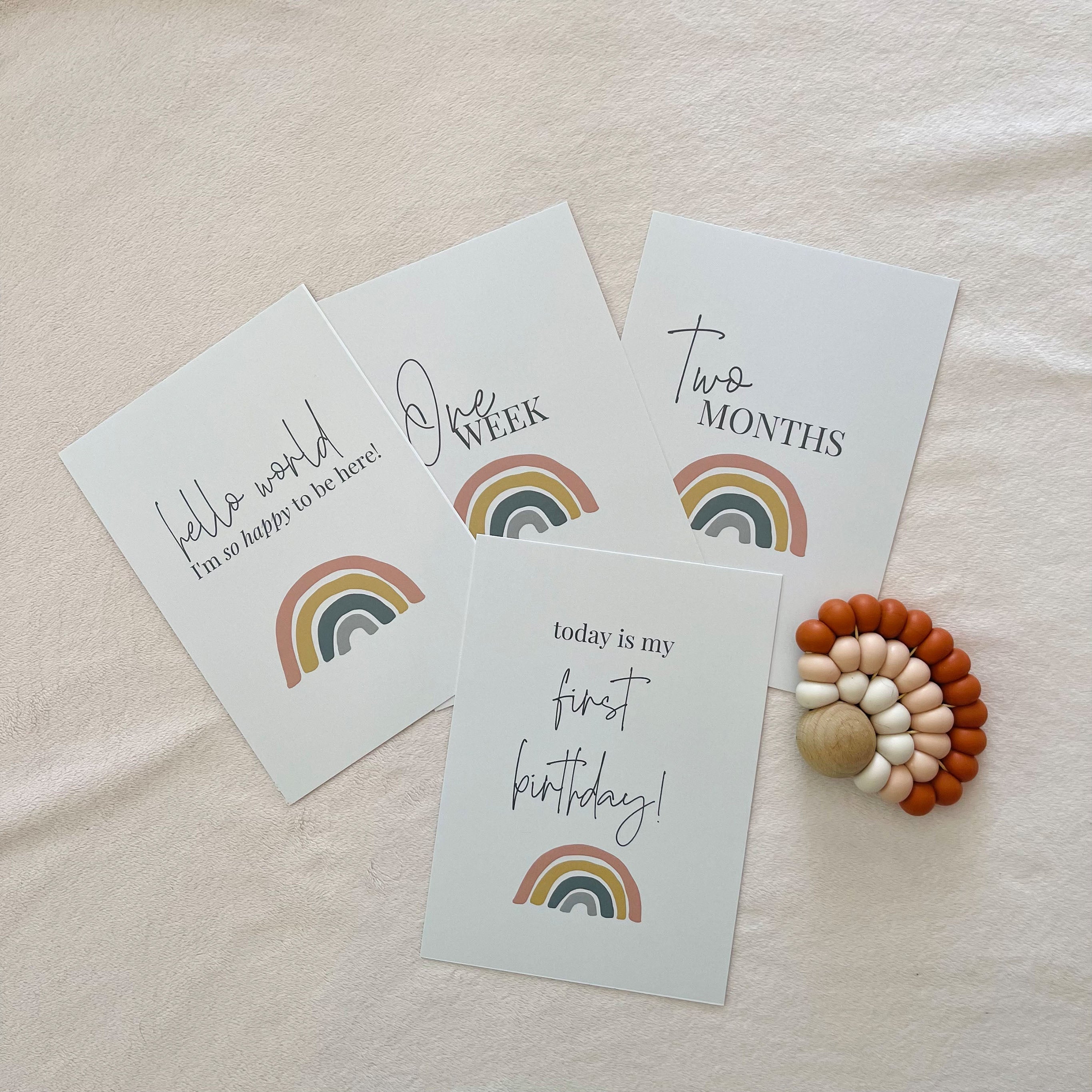 Muted Rainbow Milestone Cards