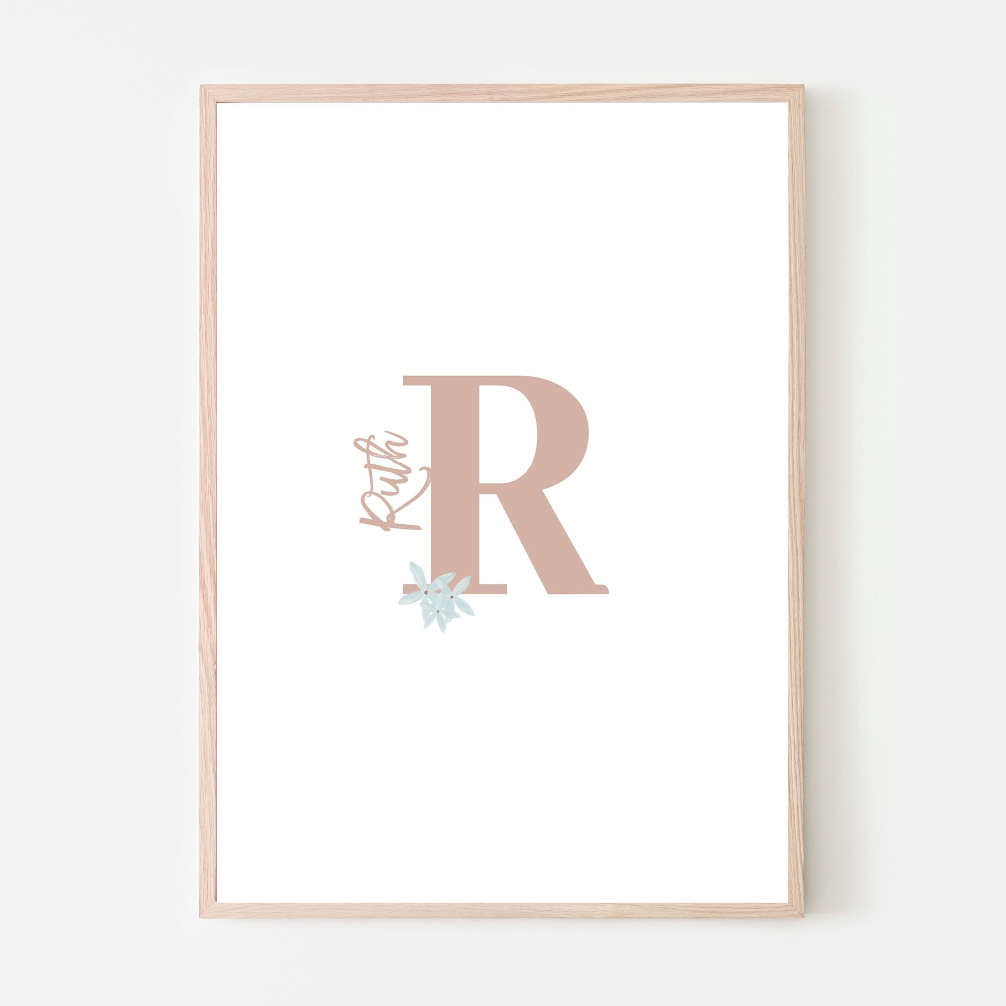 Pink Name Sign with White Flowers