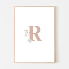 Pink Name Sign with White Flowers