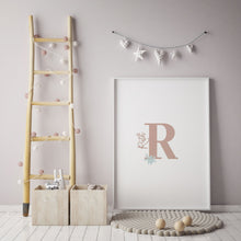 Pink Name Sign with White Flowers