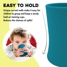 SALE: Turqoise & Green - 4oz Baby Training Cups With Training Spoons