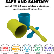 SALE: Turqoise & Green - 4oz Baby Training Cups With Training Spoons