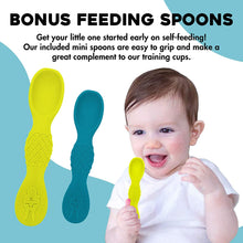 SALE: Turqoise & Green - 4oz Baby Training Cups With Training Spoons