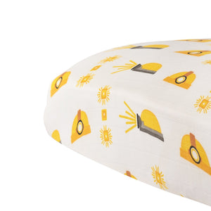 Hard Hat Bamboo Muslin Crib Sheet