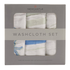 Ocean Cotton Muslin Washcloth Set 3PK