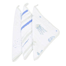 Ocean Cotton Muslin Washcloth Set 3PK