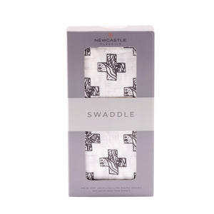 Nordic Stamp Bamboo Muslin Swaddle