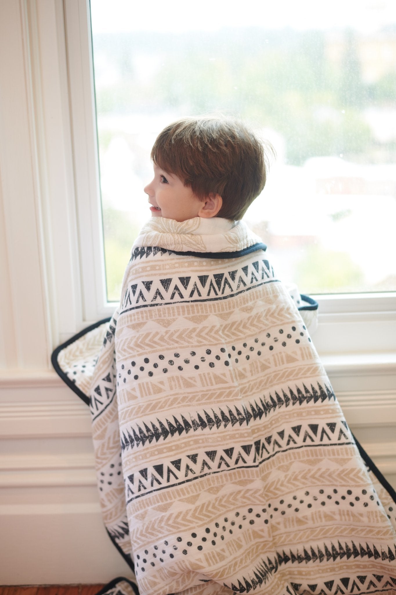 Pyramid Print And Star Anise Cotton Muslin Newcastle Blanket
