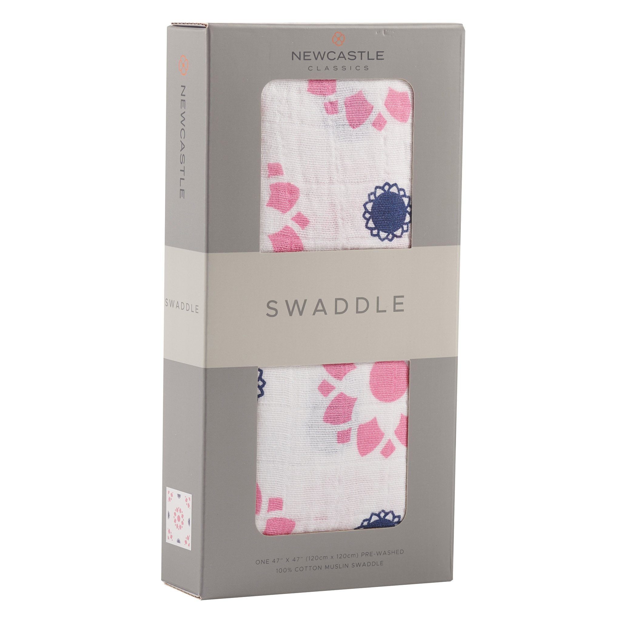 Primrose Indigo Cotton Muslin Swaddle