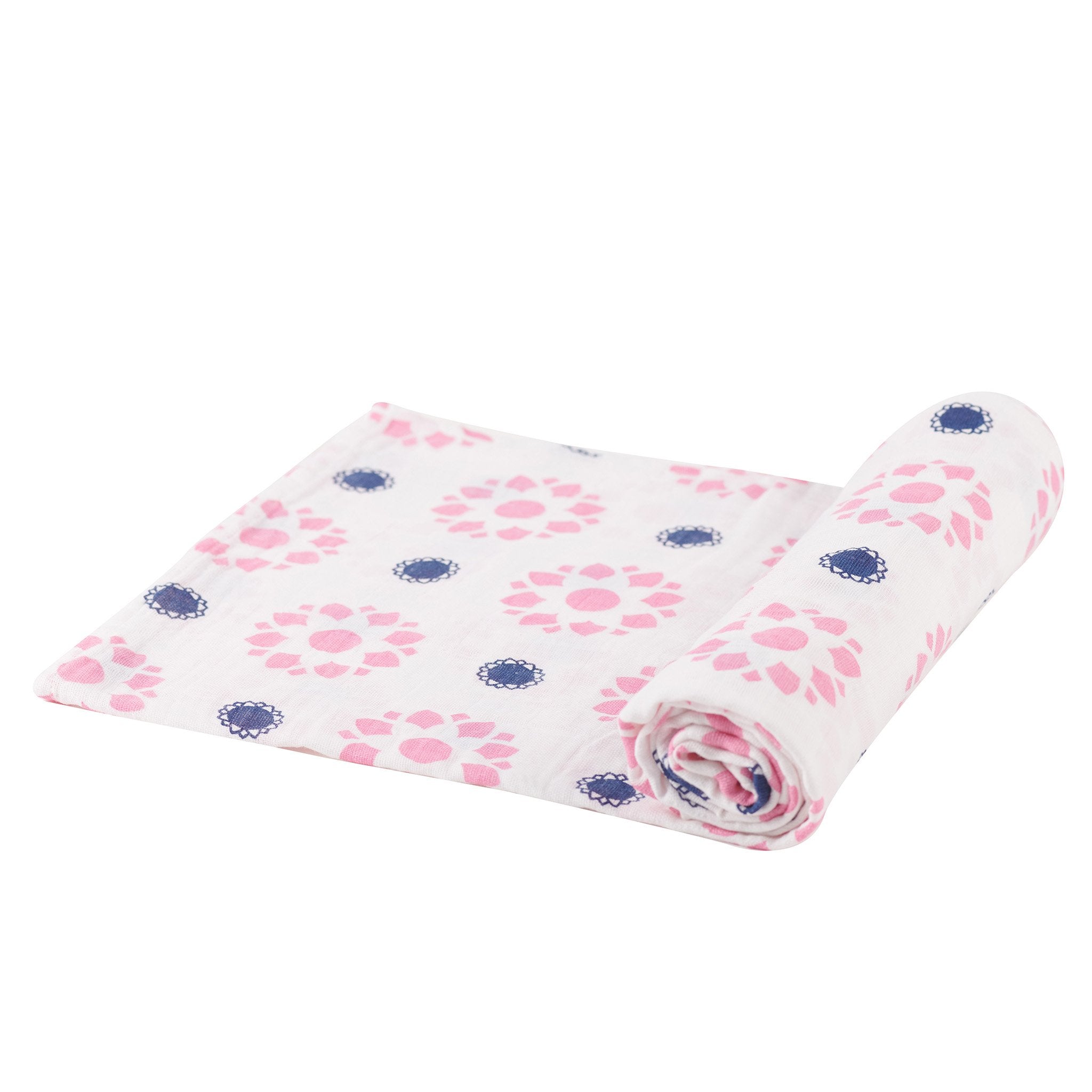 Primrose Indigo Cotton Muslin Swaddle