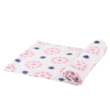 Primrose Indigo Cotton Muslin Swaddle