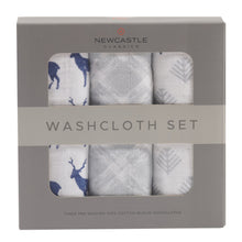 Blue Deer Cotton Washcloth Set 3PK