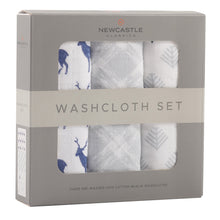 Blue Deer Cotton Washcloth Set 3PK