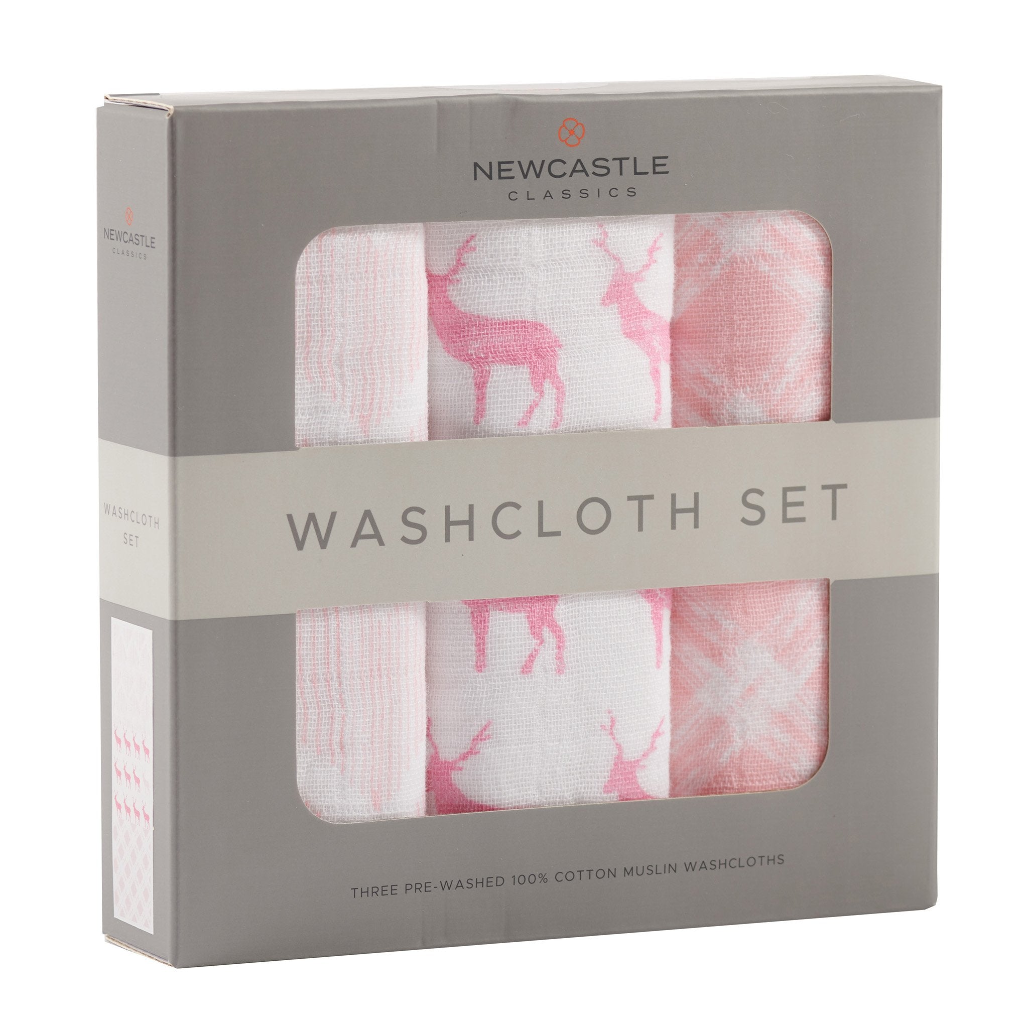 Pop of Pink Cotton Washcloth Set 3PK