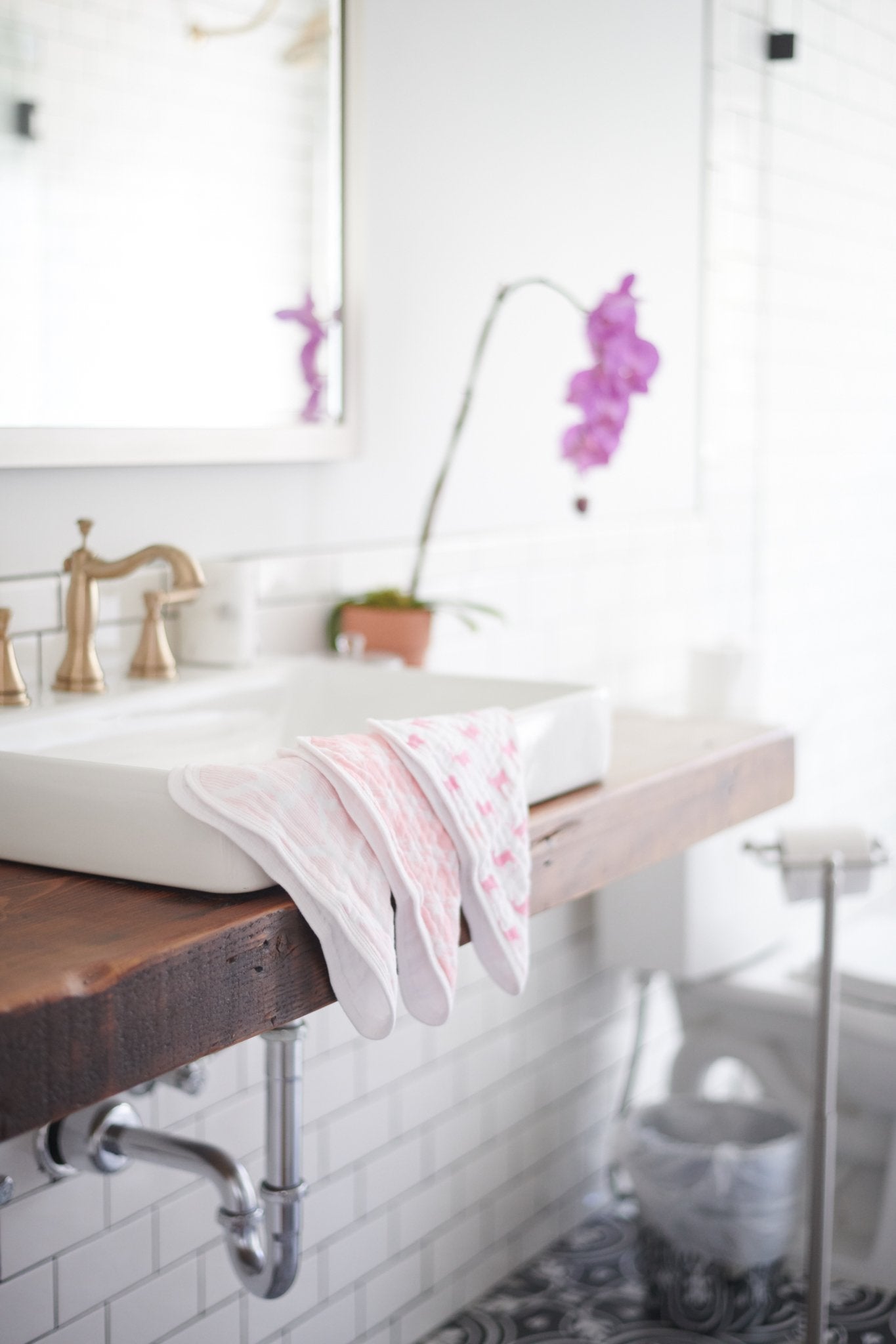 Pop of Pink Cotton Washcloth Set 3PK