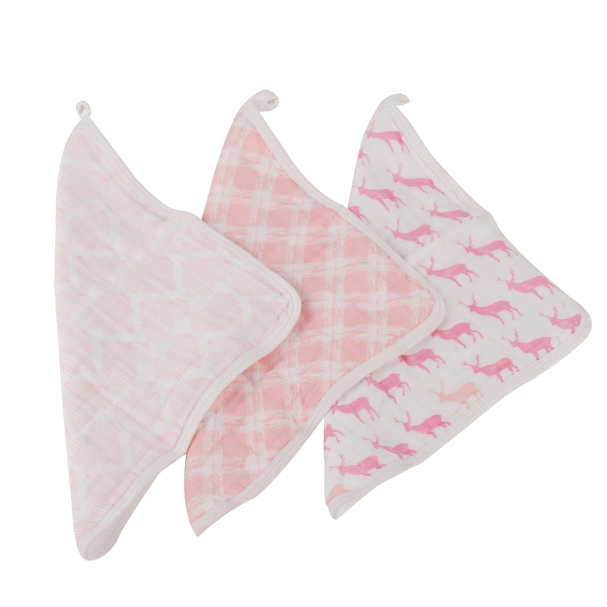 Pop of Pink Cotton Washcloth Set 3PK