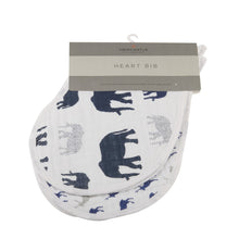 In The Wild Elephant Cotton Heart Bibs 2PK
