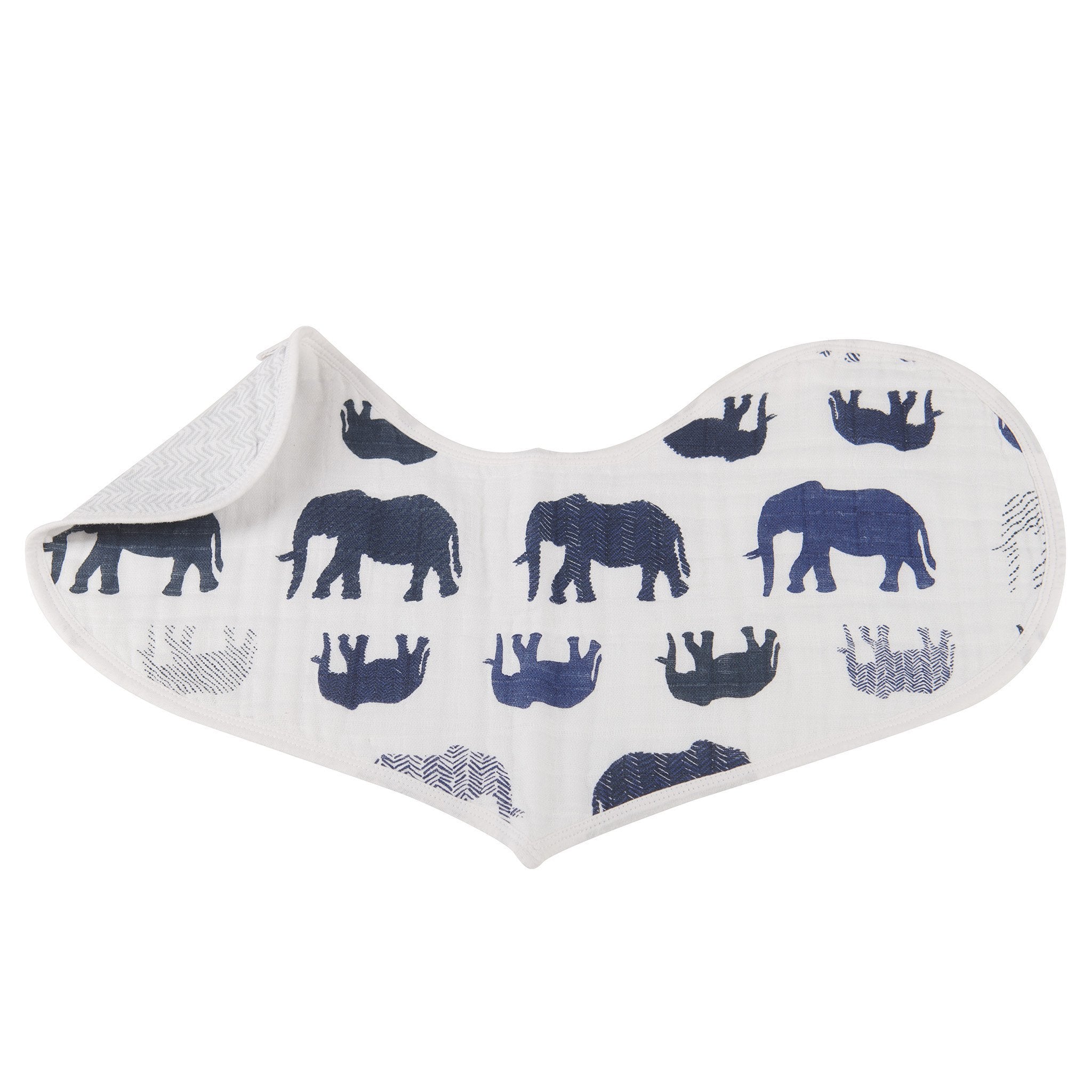 In The Wild Elephant Cotton Heart Bibs 2PK