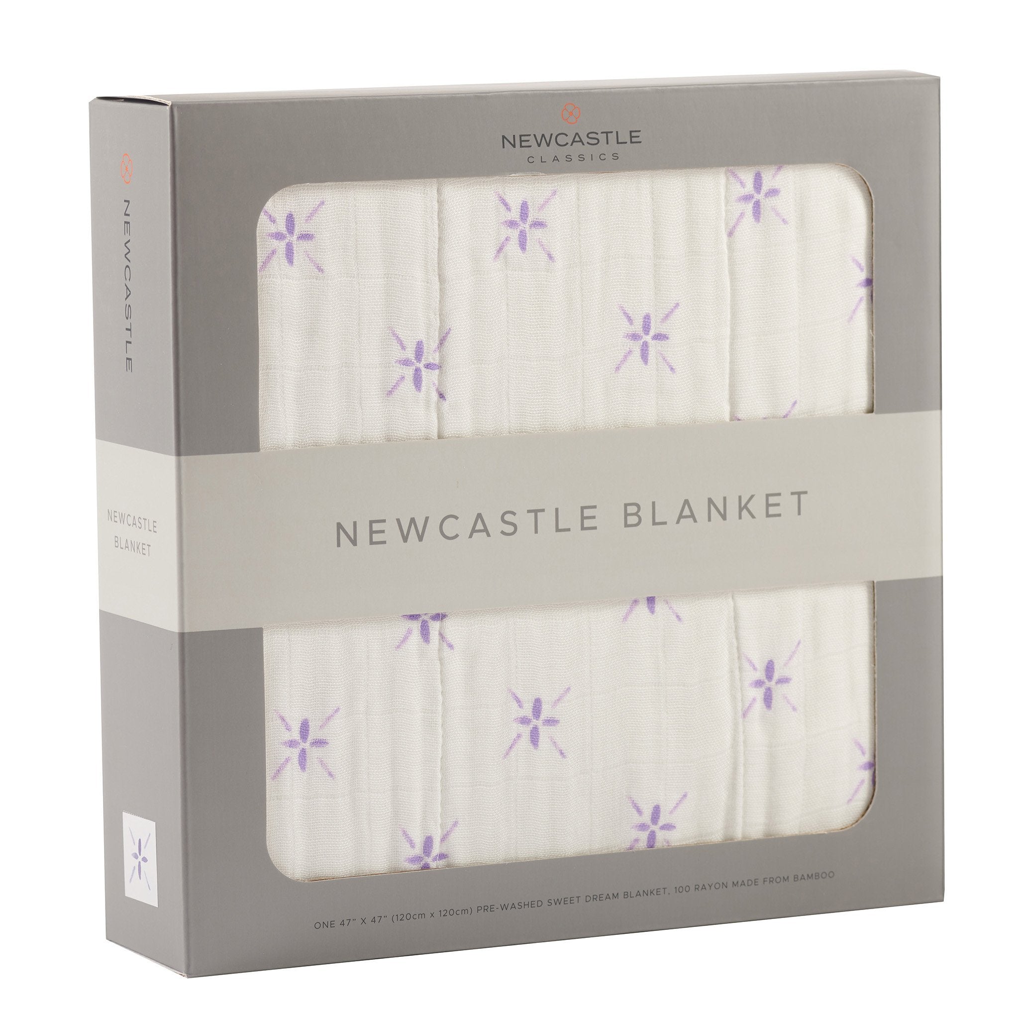Watercolor Star and White Bamboo Muslin Newcastle Blanket