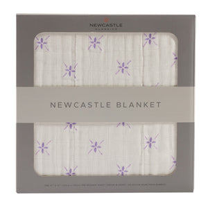 Watercolor Star and White Bamboo Muslin Newcastle Blanket