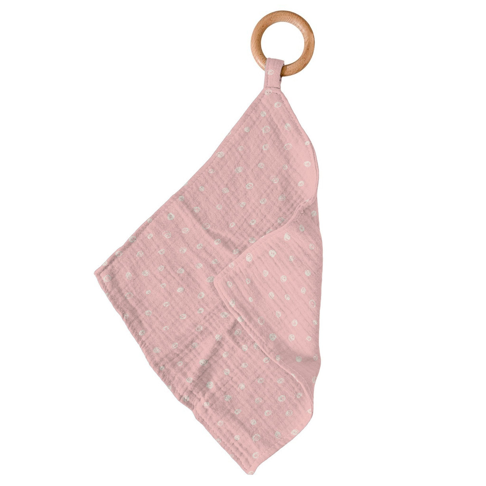 Pink Pearl Polka Dot Newcastle Bamboo Blankies Baby Teether