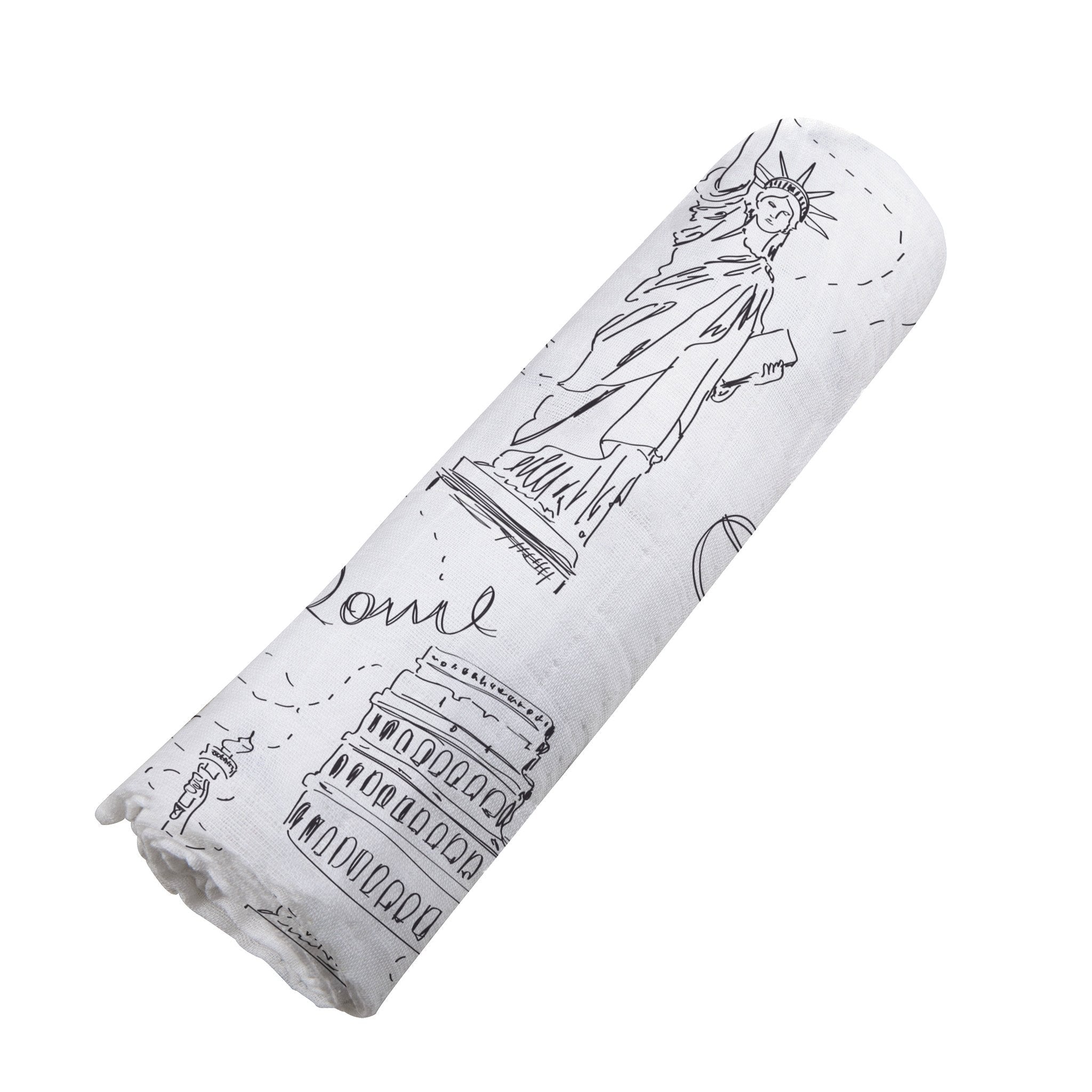London, Paris, New York Bamboo Muslin Baby Swaddle
