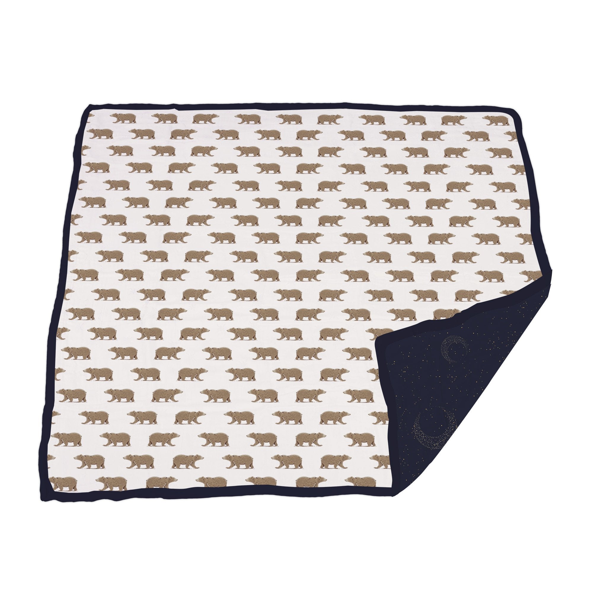 Goodnight Bear and Midnight Moon Bamboo Muslin Newcastle Blanket