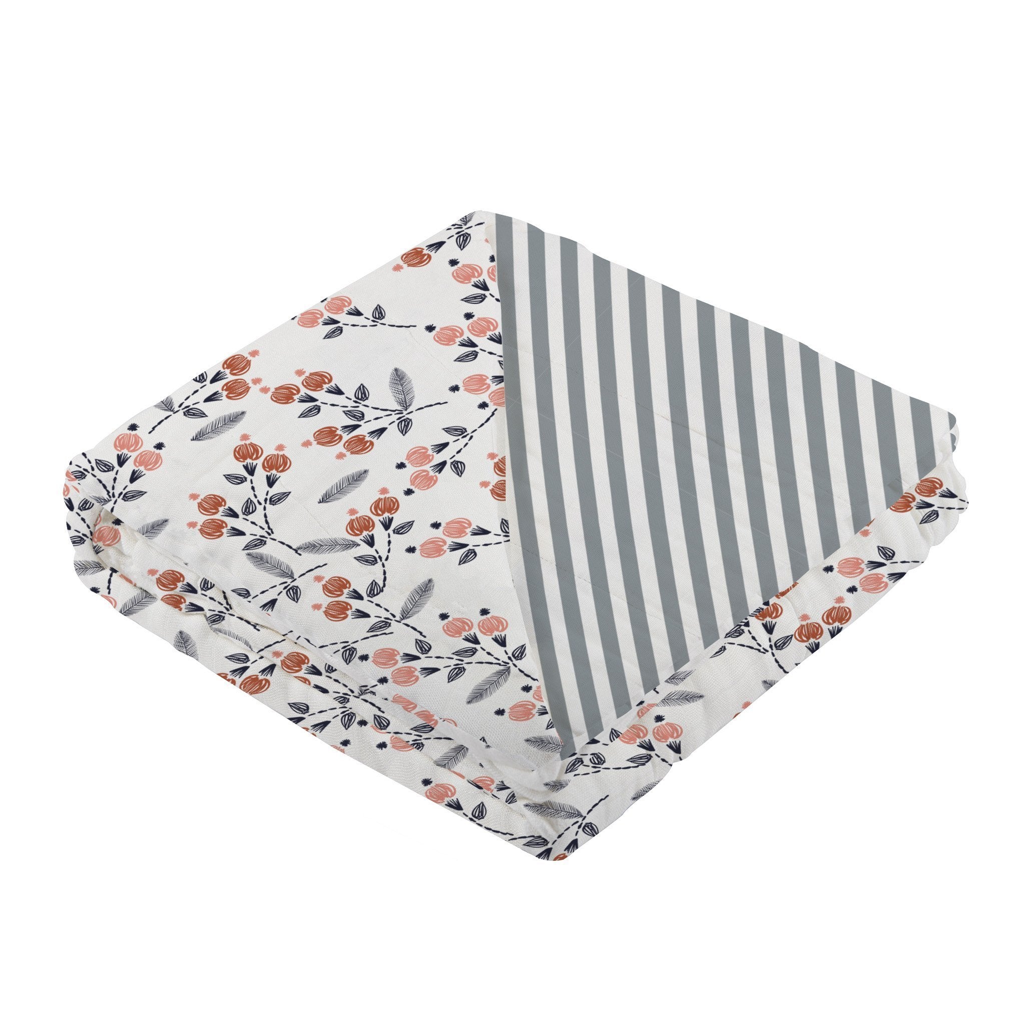 Dahlia Floral & Finley Stripe Bamboo Newcastle Infant Blanket