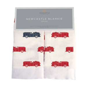 Blue and Red Fire Trucks Newcastle Blankie