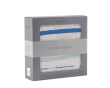 Ocean Stripe Cotton Muslin Crib Sheet