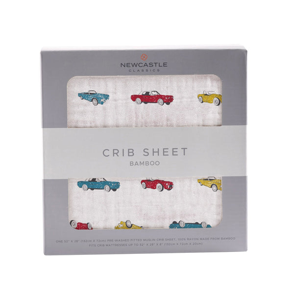 Vintage Muscle Cars Bamboo Muslin Crib Sheet