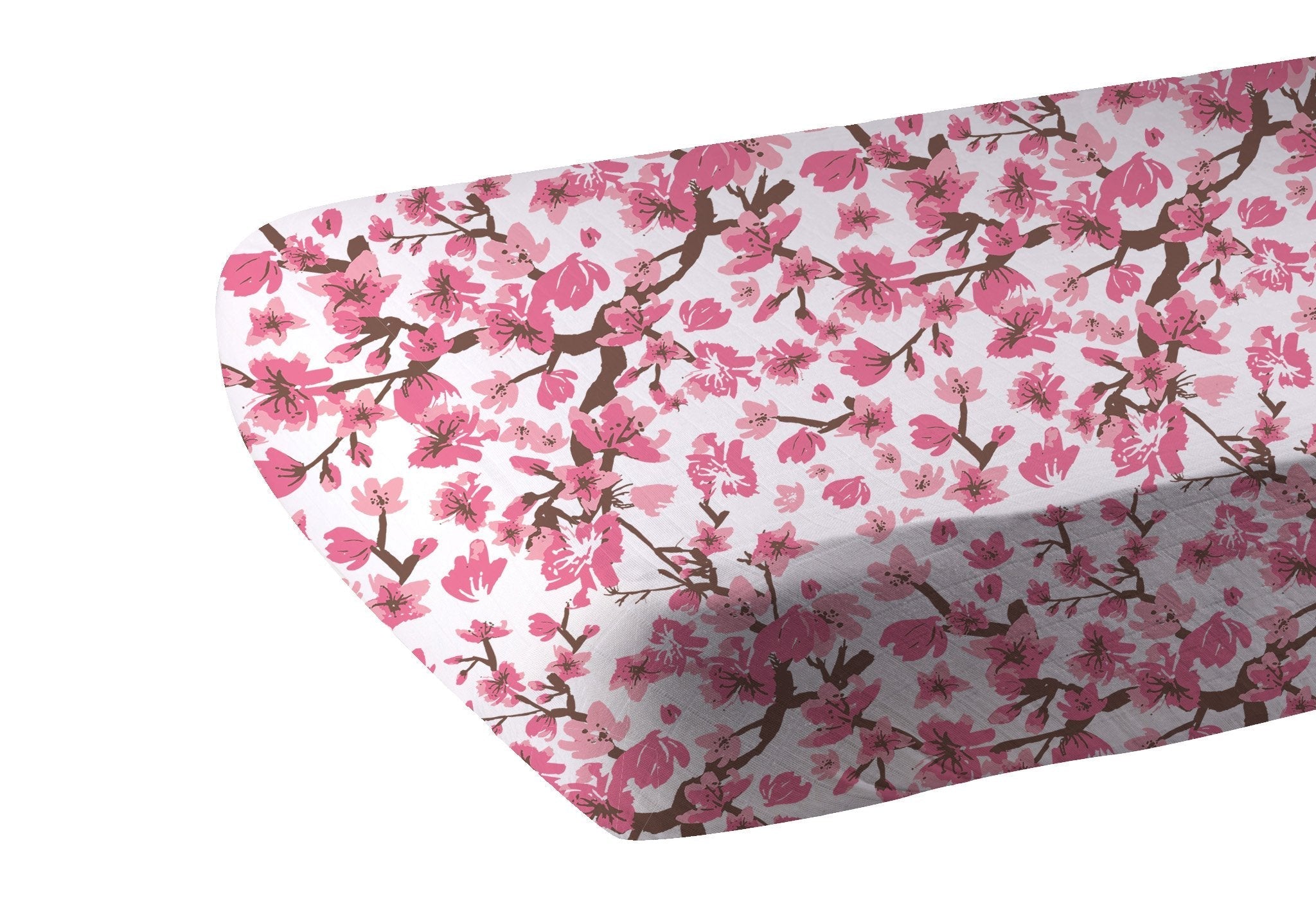Cherry Blossom Bamboo Muslin Baby Crib Sheet