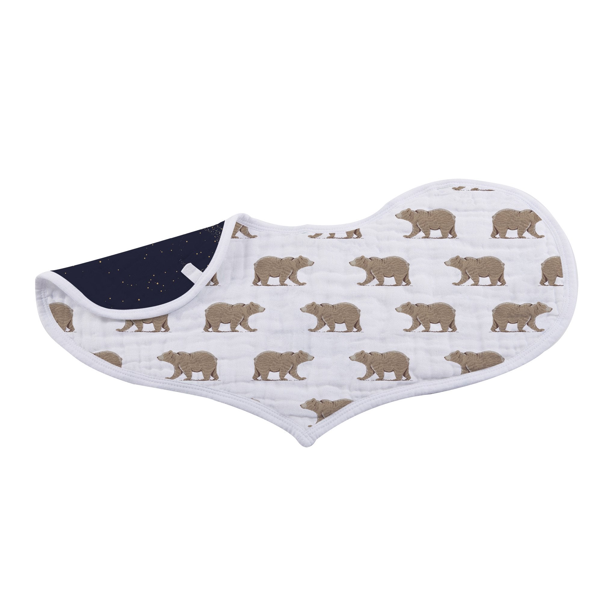 Goodnight Bear Bamboo Heart Bib 2PK