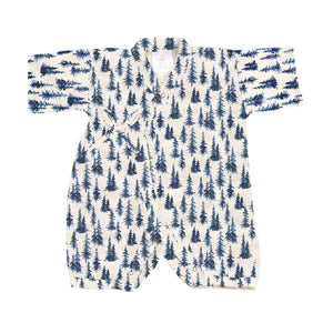 Indigo Forest Bamboo Muslin Newcastle Mini Kimono Jumpsuit