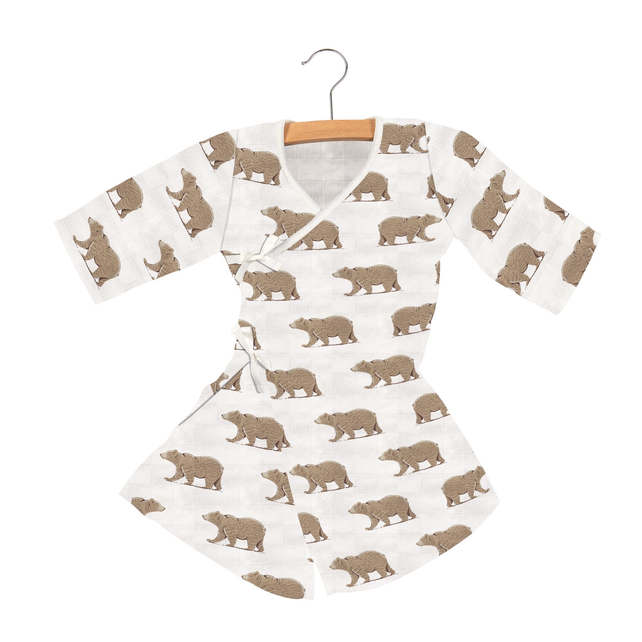 Goodnight Bear Bamboo Newcastle Mini Dress with Front Closure